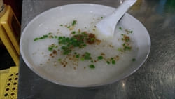Yangon Porridge street shop weak taste good dinner photo